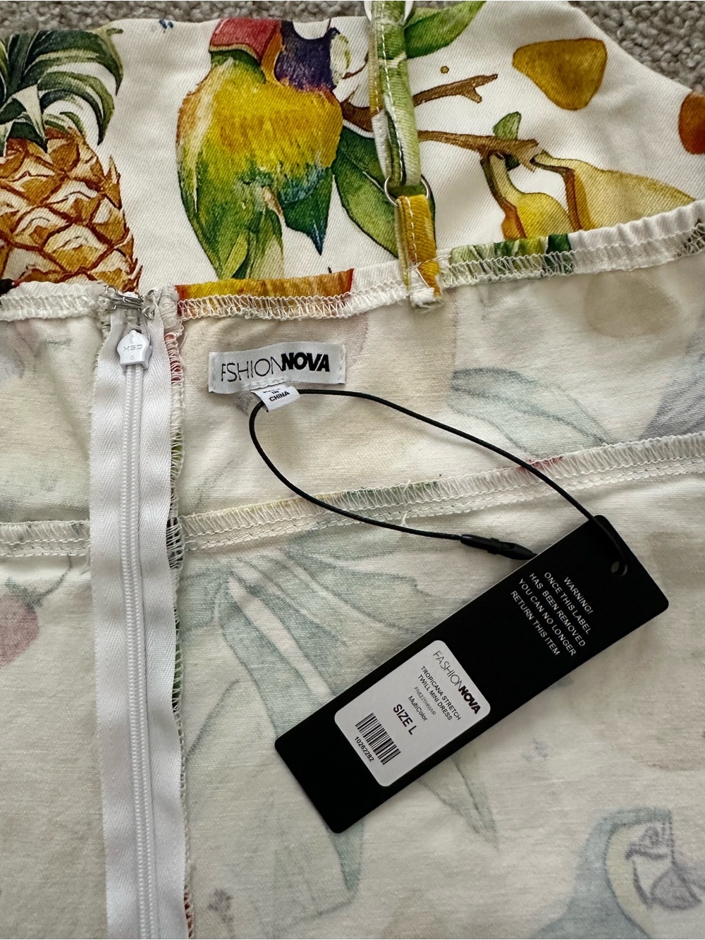 Fashion Nova Tropicana Stretch Twill Mini Dress – Size L – New With Tags (NWT) - Picture 9 of 9
